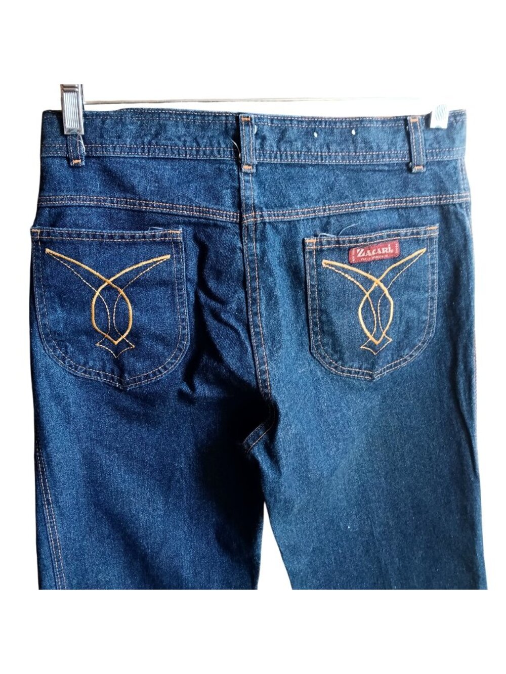 True Vintage Disco Jeans 30x31 80's Mens ZACARI embroidered DISCO POCKET DENIM